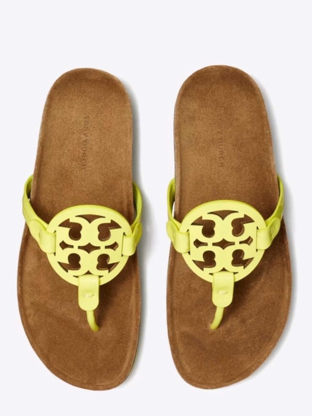 Tory Burch Miller Cloud Patent Sandal Yellow Size 9